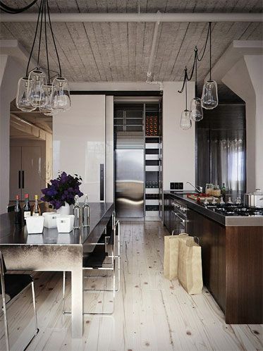 45 Cool Industrial Kitchen Designs That Inspire [ Sliding-doors .