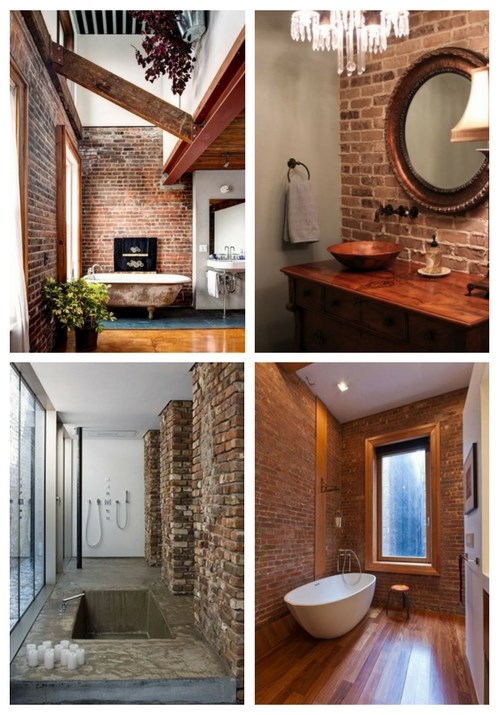 Cool Bathroom Designs With Brick Walls | ComfyDwelling.c