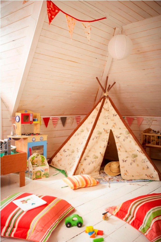 33 Cool Kids Play Rooms With Play Tents - DigsDi