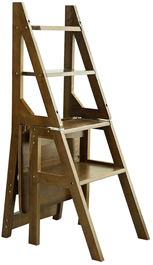 Amazon.com: Home Folding Step Stool Stair Chair Bamboo Wood Ladder .