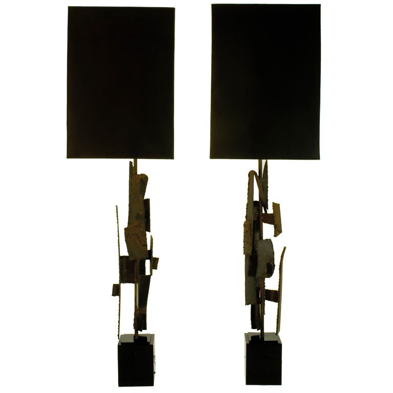 A Pair of Steel Lamps by Maurizio Tempestini for Laurel | 1stdibs .