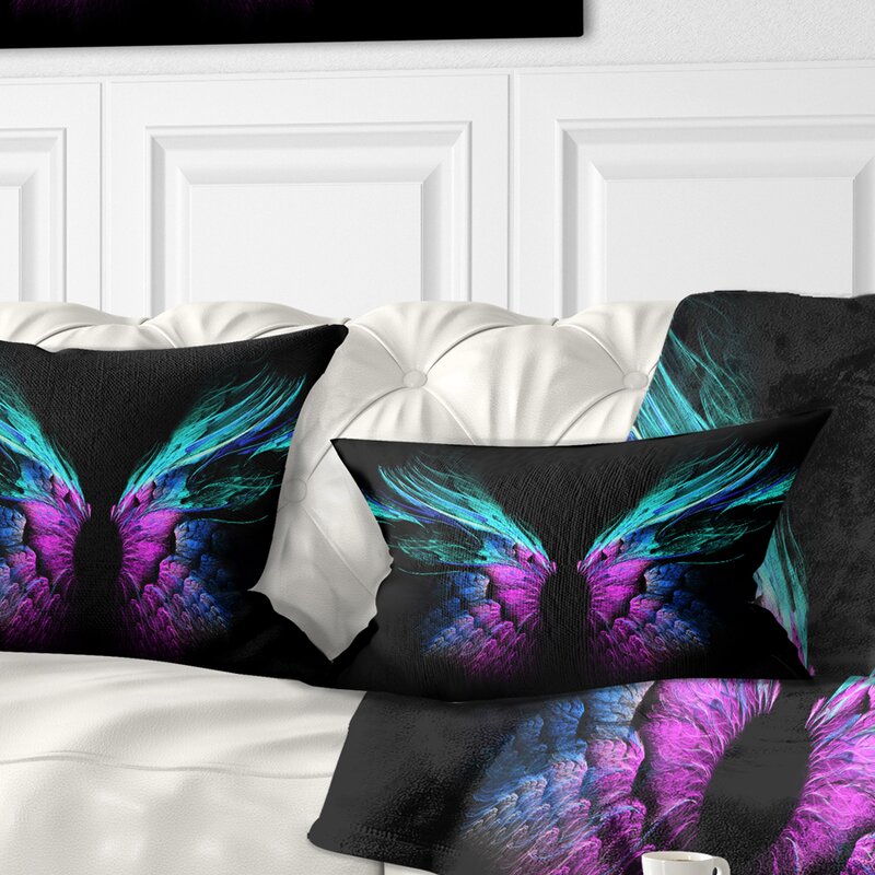 East Urban Home Floral Butterfly Wings Lumbar Pillow | Wayfa