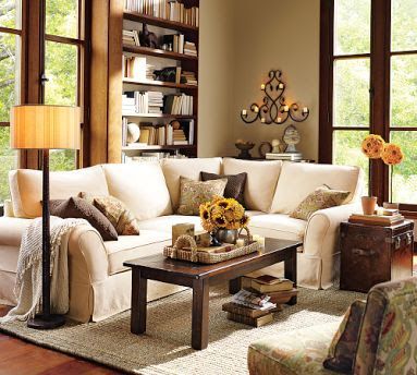 earth tones, living room | Home living room, Pottery barn living .