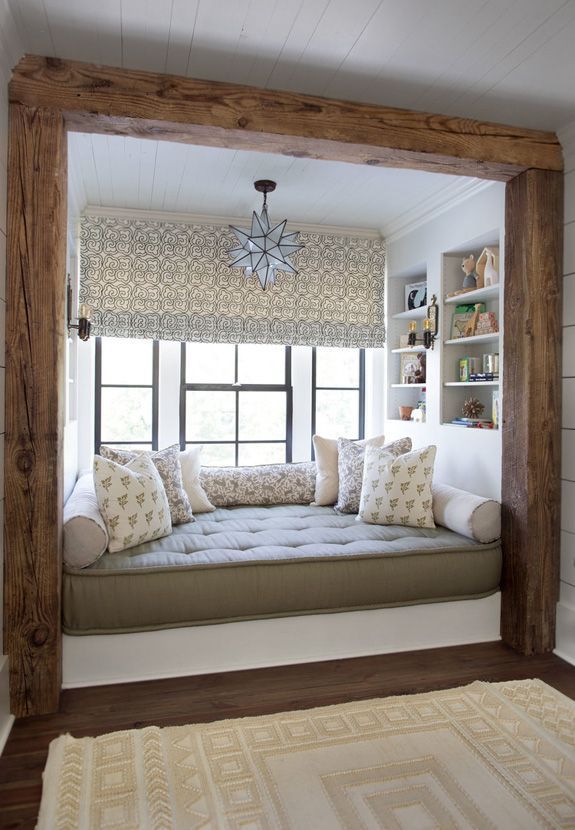 Window bed | Cozy home library, Cozy house, Country chic dec