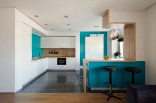 Cozy Moscow Apartment With Bold Turquoise Accents - DigsDi