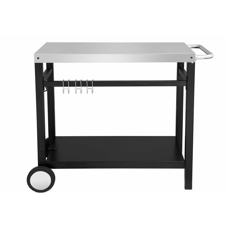 Rebrilliant Blazek Double-Shelf Movable Bar Cart & Reviews | Wayfa