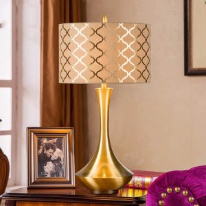 Bronzing Pattern Shade Table Lamp for Bedside Bedroom Living Room .