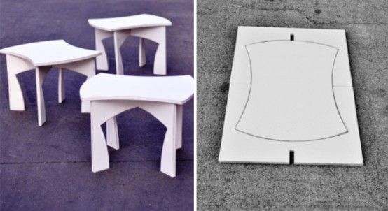 Creative Modular White Table That Can Be Packed Flat | Flat pack .