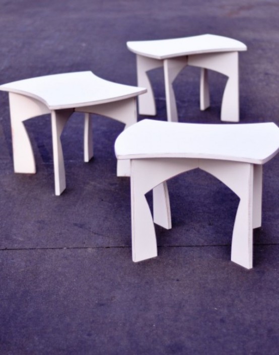 Creative Modular White Table That Can Be Packed Flat - DigsDi
