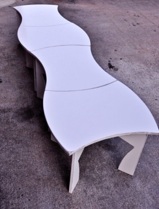 Creative Modular White Table That Can Be Packed Flat - DigsDi