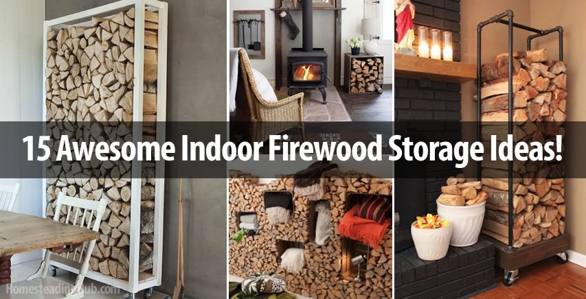 15 Awesome Indoor Firewood Storage Ideas! - The Homesteading H
