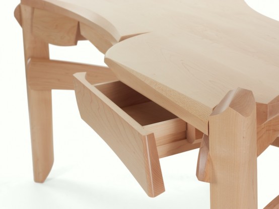 Curved Desk Made Of Maple by Nico Yektai - DigsDi