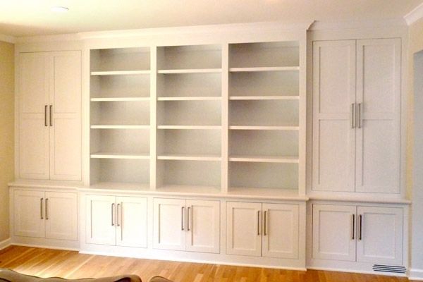 Custom Made Shaker/ Contemporary Built-In Wall Storage System .