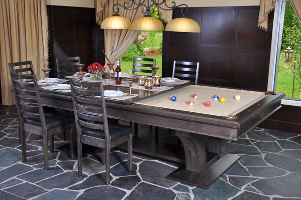 This is sucha cool idea,pool table and dining table all in one .