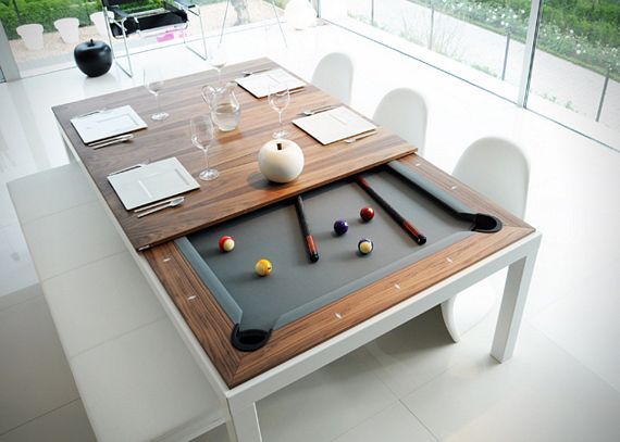 This Classy Dining Table Hides A Pool Table Underneath | Custom .