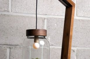 Eco-Friendly Lamp With A Terrarium Lampshade | Diy floor lamp .