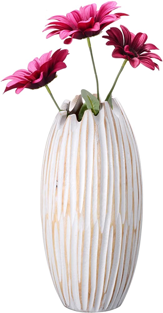 Amazon.com: Villacera Handmade 12" Tall Round Mango White Tulip .