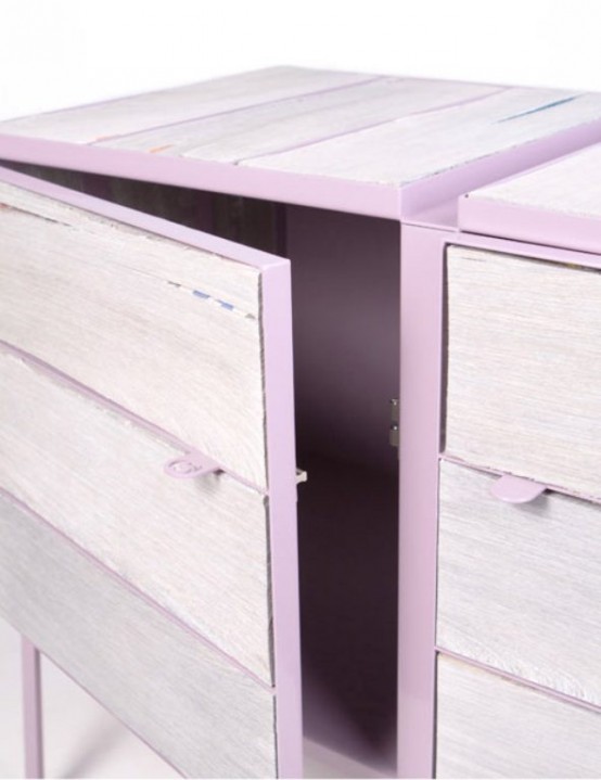 Eco-Friendly Lavender Dresser Of Newspaper Wood - DigsDi