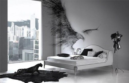 Elegant black and white bedroom design for Self Confident | White .