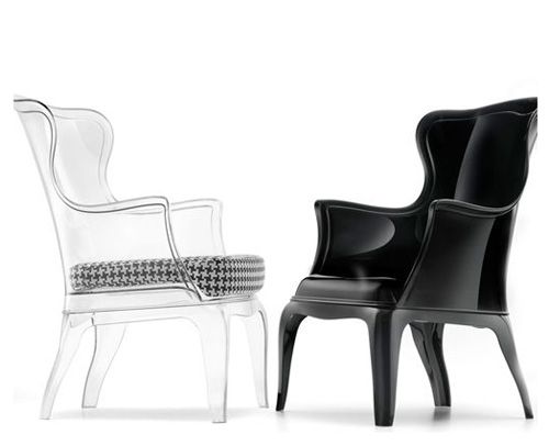 Elegant Transparent Armchair In Classic Form Pasha by Pedrali