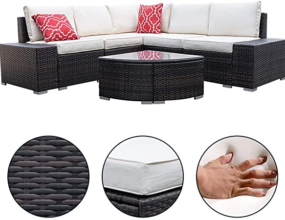 Amazon.com: 6 Pieces Patio Furniture Conversation Set,Outdoor .