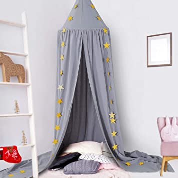 Amazon.com : Ceekii Canopy for Girls Bed, Round Dome Hook Cotton .