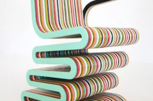Extremely Colorful Striped Chair Of Lacquered Beech | Colorful .
