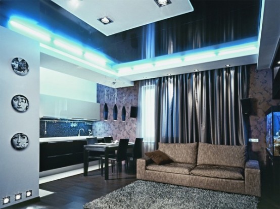 Extremely Modern Apartment Interior In Dark Hues - DigsDi