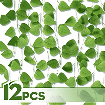 Amazon.com: Yatim 94-Ft 12 Pack Artificial Ivy Leaf Garland Plants .