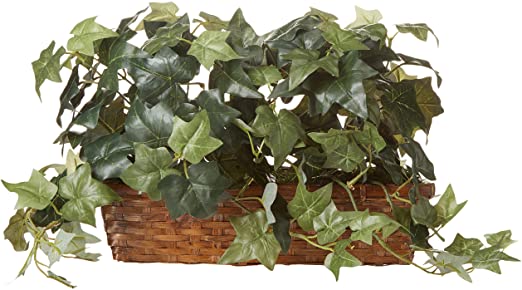 Amazon.com: Nearly Natural 12.5in. Puff Ivy with Ledge Basket Silk .