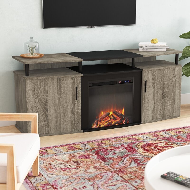 Wade Logan® Elian TV Stand for TVs up to 70" with Fireplace .