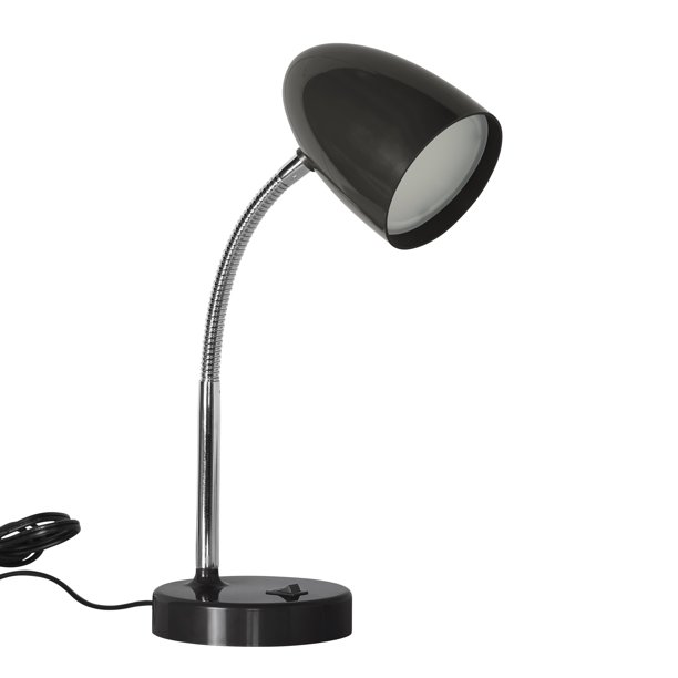 Mainstays LED Desk Lamp, Flexible Metal Gooseneck, Black - Walmart .