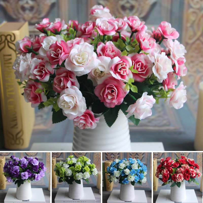 Austin Bunch 15 Heads Spring Silk Flowers Artificial Rose Wedding .