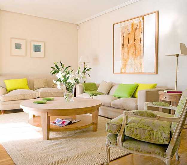 3 Modern Living Room Designs in Fresh Green Color Inspired by .