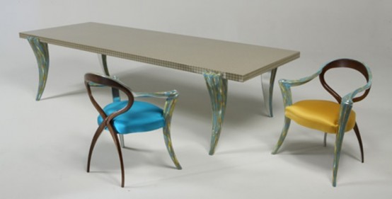 Fresh And Modern Furniture For A Dining Room In Turquoise and .