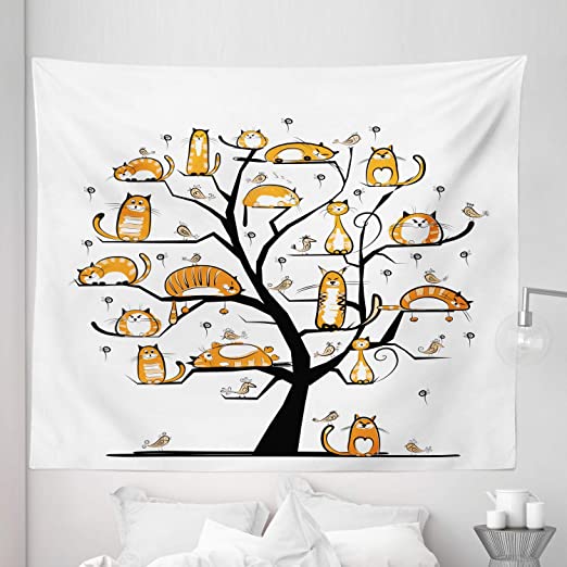 Amazon.com: Lunarable Cat Lover Tapestry King Size, Cat Family .