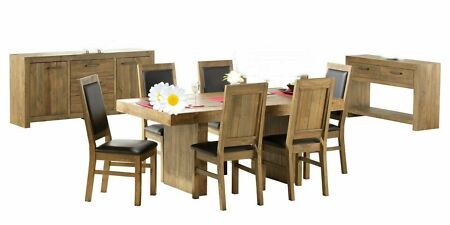 Details about Nelrose Recycled Timber Dining Table Set - Table .
