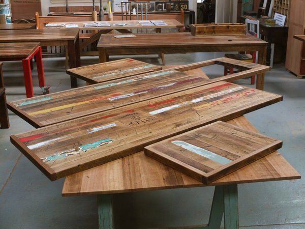 Neel Dey Furniture Recycled timber table top. | Recycle timber .