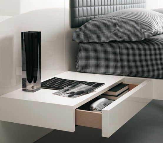 Futuristic Bedroom Set With Suspended Bed - Aladino Up from Alf .