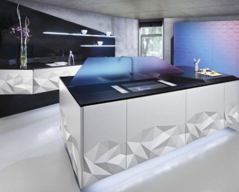 Futuristic Kitchen Design Inspired By Origami | Minimalist kitchen .