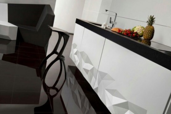 Futuristic Kitchen Design Inspired By Origami - DigsDi