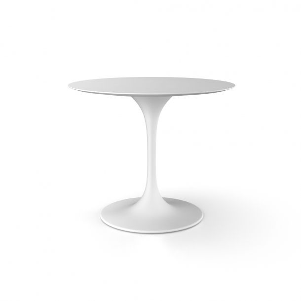 Saarinen Tulip Round 36 In White Matte Lacquer | Round dining .