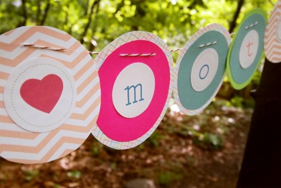 Garlands And Paper Decorations For Mothers Day