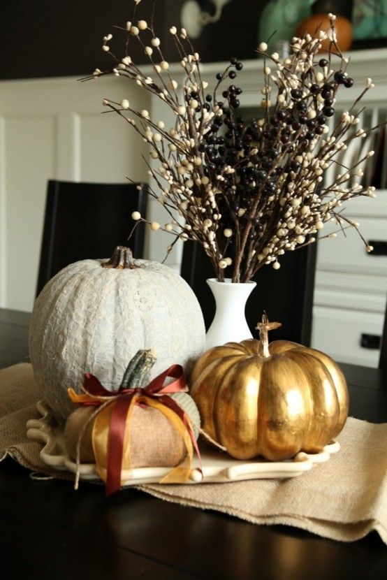 40 Amazing Fall Pumpkin Centerpieces | DigsDigs | Fall pumpkin .