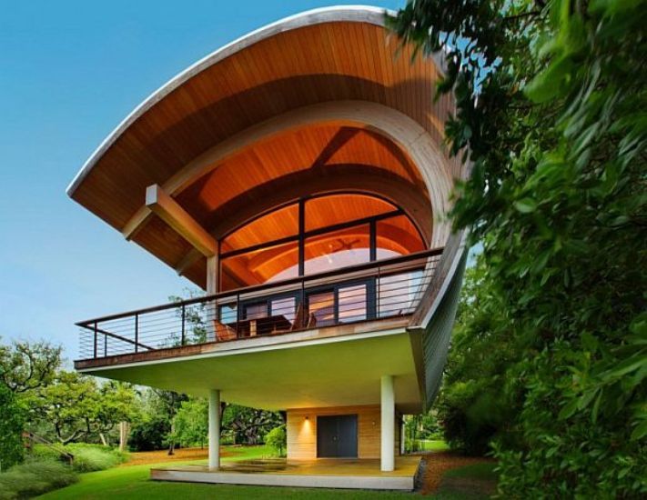 Hammock-Shaped Guest House Design | DigsDigs | Unique house design .