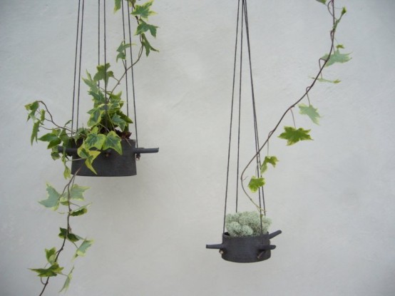 Hanging Flower Pots With Horns From Which They Hangs - DigsDi