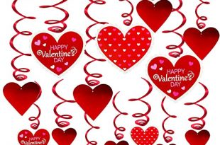 Amazon.com: Kkonetoy 30 Count Hanging Red Heart Swirls,Valentines .