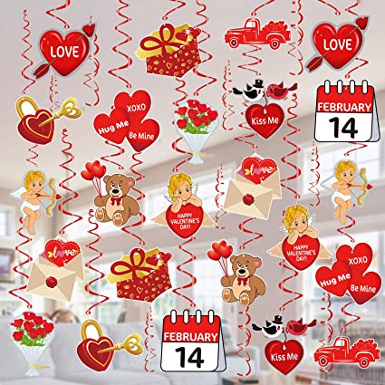 Amazon.com: Valentines Day Decorations Hanging Swirls - 36 PCS .