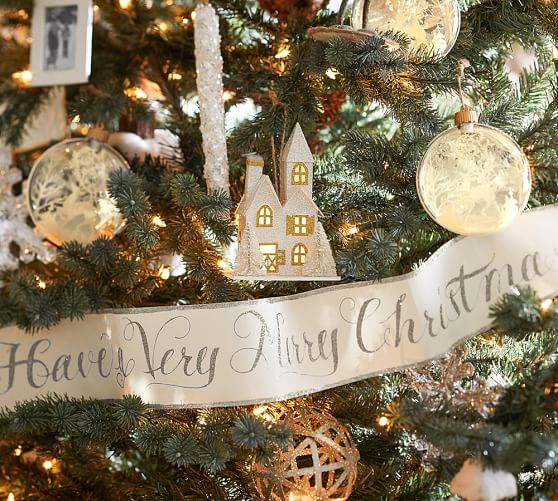 Have a Very Merry Christmas Glitter Script Paper Garland | Pottery .