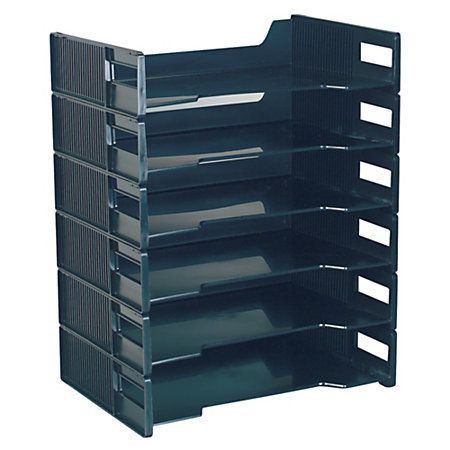 Innovative Storage Designs Stackable Letter Trays, Black, Pack Of .
